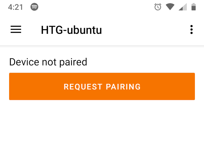 To begin the pairing process, tap "Request Pairing"
