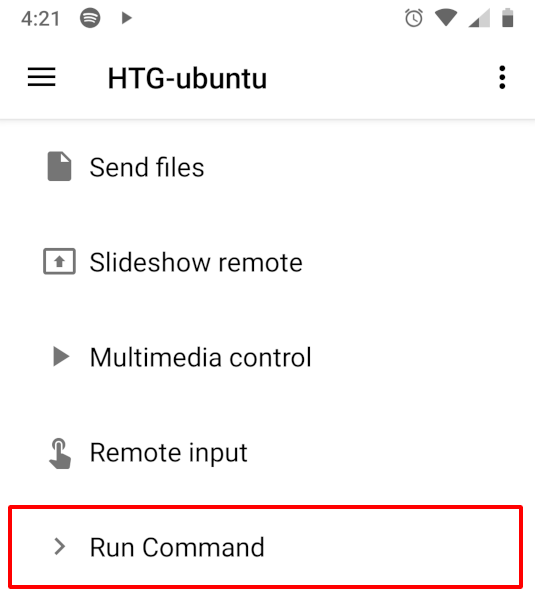 Tap the "Run Command" plugin
