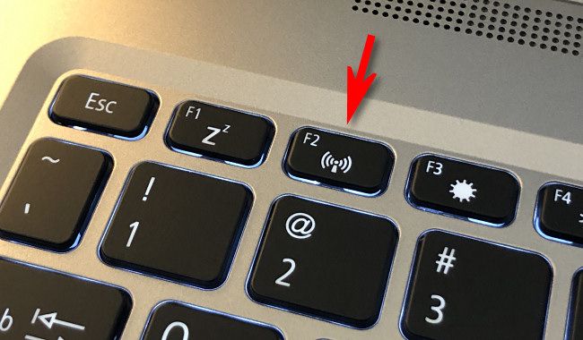 Press the airplane mode or wireless on or off button on your computer.