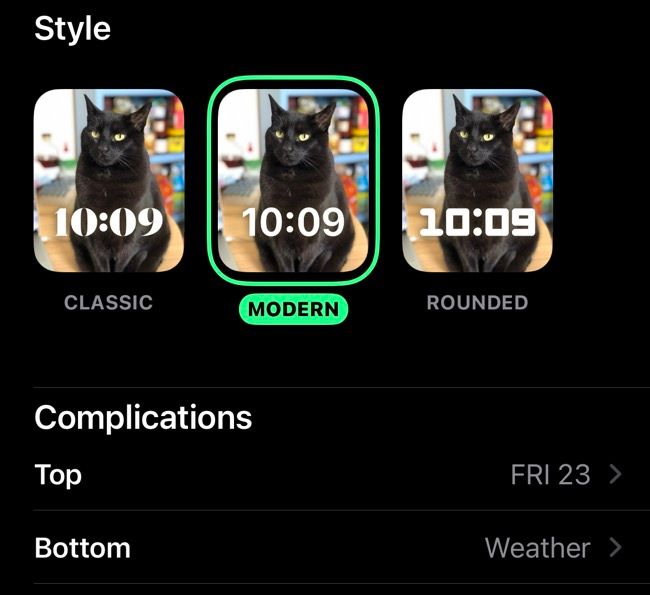 Choose style and complications for Portraits Watch face