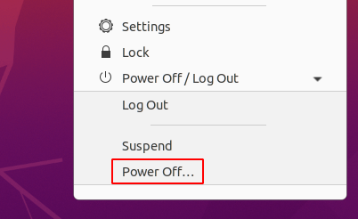 Click the "Power Off" option.