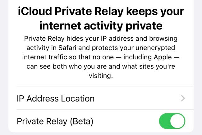 Enable Private Relay in iCloud+ Settings