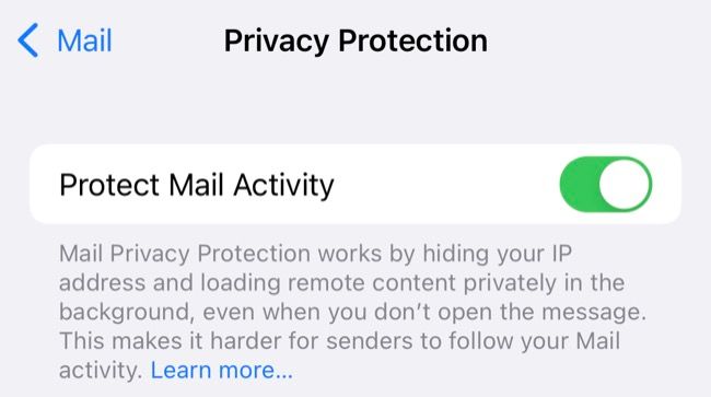 Enable Mail Privacy Protection on iOS 15