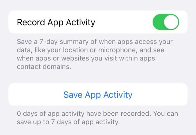 Record App Activity in iOS 15