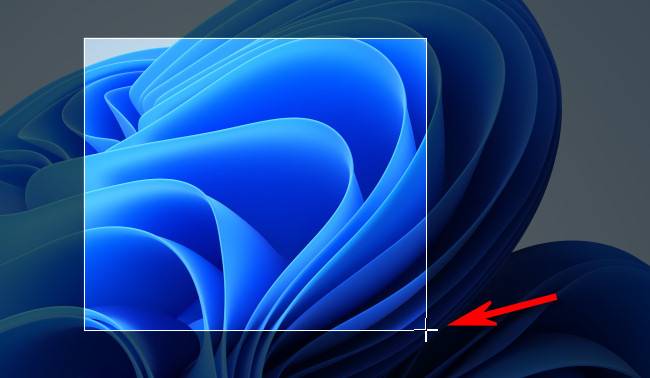 Draw a rectangular selection on the screen with your mouse pointer.