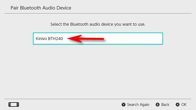 Select the audio device you want to use from the list.