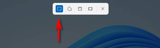 Click the first icon on the left of the Windows quick snip menu.