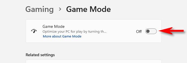 Flip the switch beside "Game Mode" to "Off."