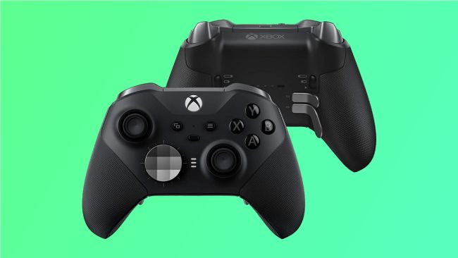 xbox elite series 2 controllers on green background