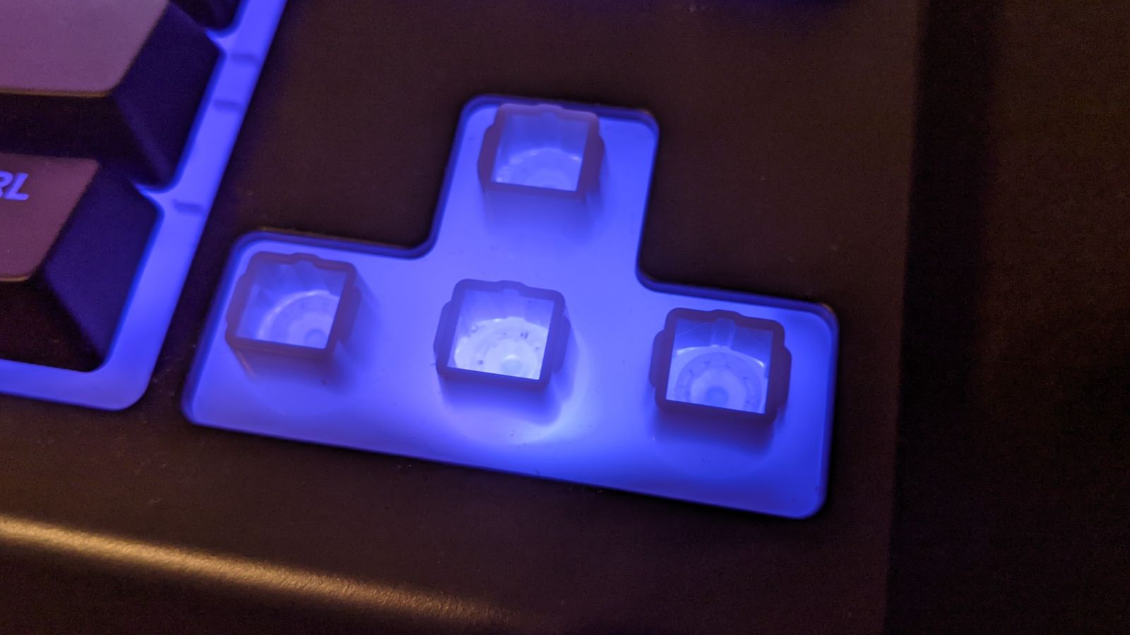 Close-up of SteelSeries Apex 3 TKL membrane switches
