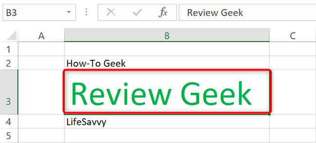 Select cells in an Excel spreadsheet.