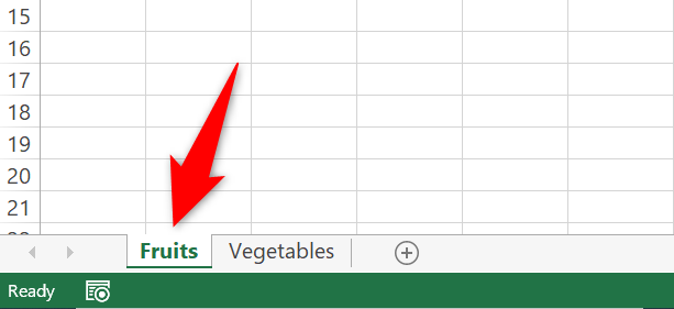Select a worksheet in Excel.
