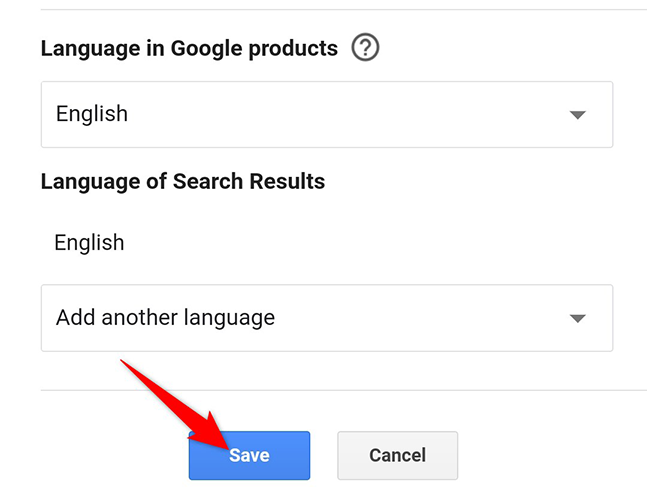 Tap "Save" on the "Search Settings" page on Google Search on mobile.