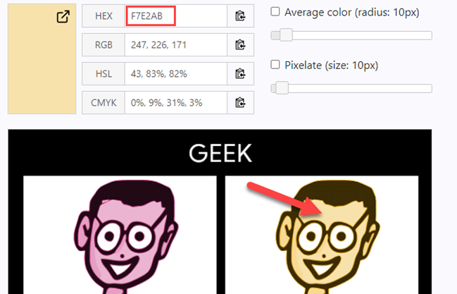 Select a color to see the hex code.