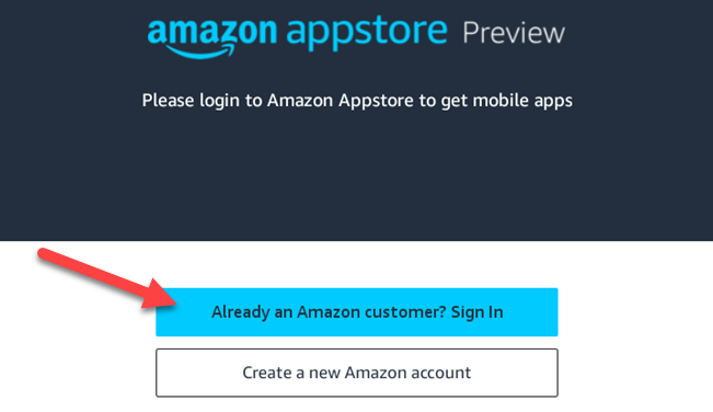 Sign in or create an Amazon account.