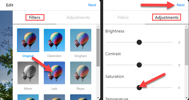 Add filters and adjust, then click "Next."