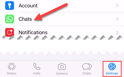Open "Chats" from Settings.