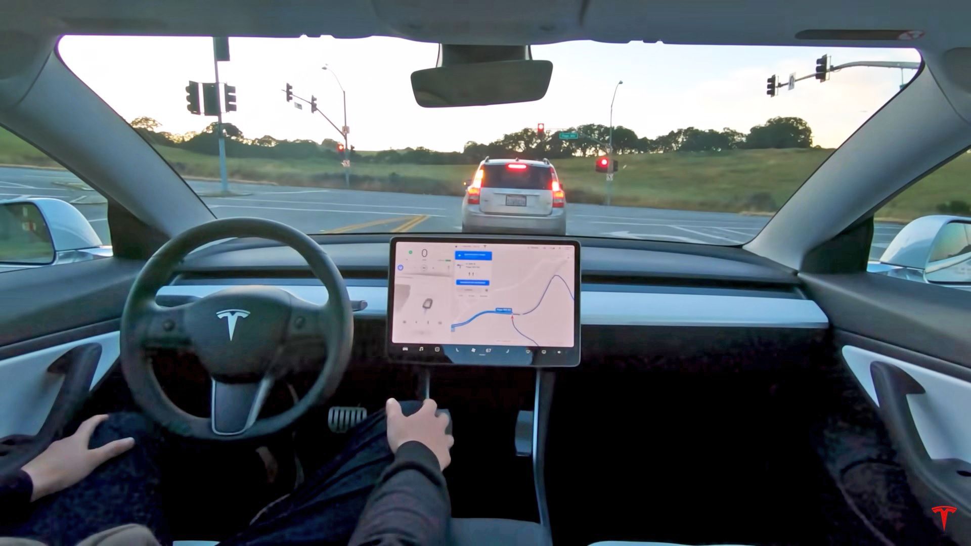 Tesla Full Self-Driving display