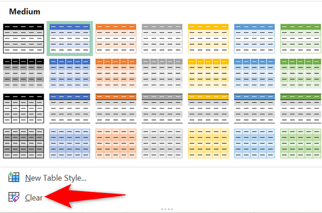 Select "Clear" from the "More" menu.