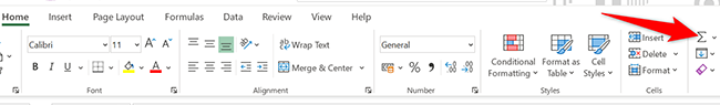 Click "AutoSum" in the "Home" tab.
