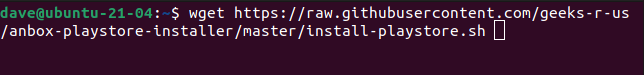 Downloading the installtion script from the command line