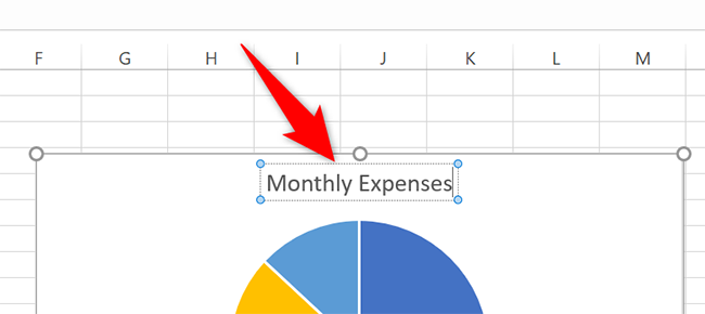 Double-click the pie chart header.