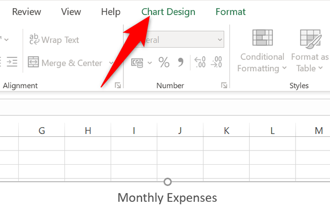 Click the "Chart Design" tab in Excel.