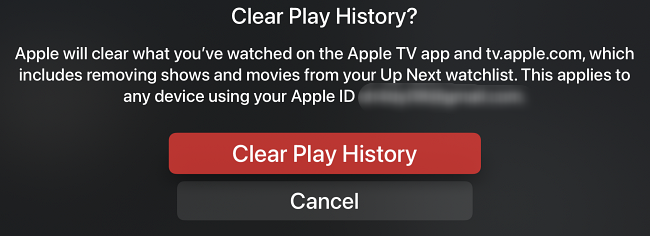Select "Clear Play History" button.