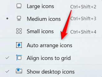 Click Auto Arrange Icons.