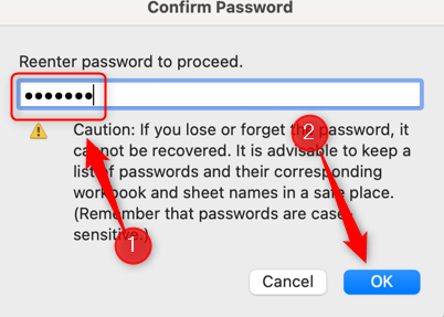 Confirm the password.
