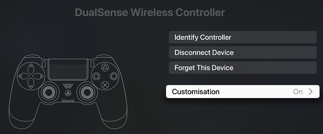DualSense Wireless Controller Customization options.
