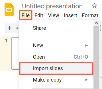 Click File, Import Slides