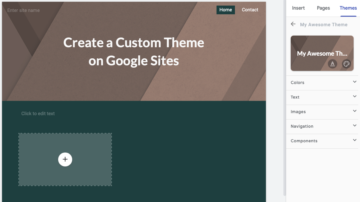 Google Sites Custom Theme