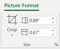 Picture Format tab Size section
