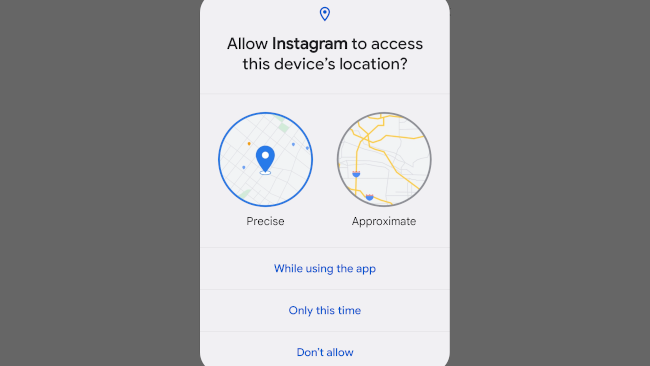 Instagram&rsquo;s permission prompt.