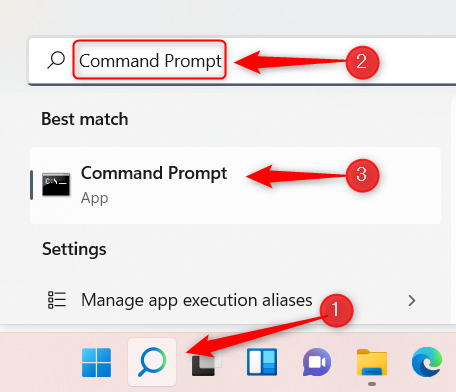 Search for Command Prompt.