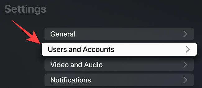 Select "User and Accounts."