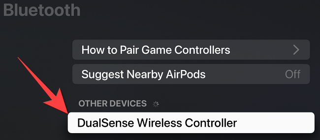 Select "DualSense Wireless Controller."