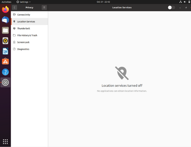 Ubuntu turn off location services