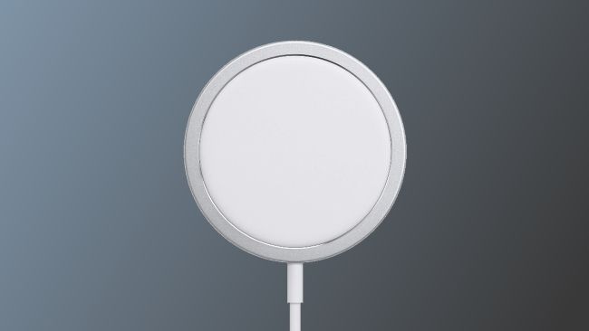 Apple MagSafe Charger on grey background