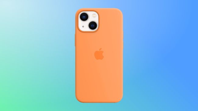 apple silicone case on green and blue background