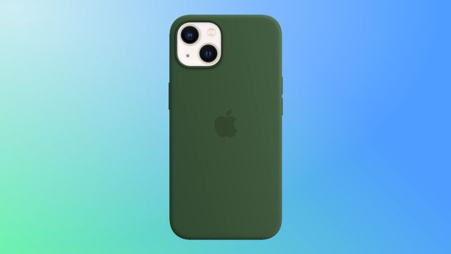 Apple Silicone case one green and blue background