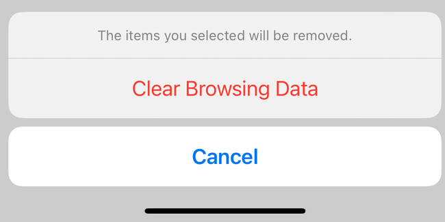 Confirming clearing history in Chrome on iOS