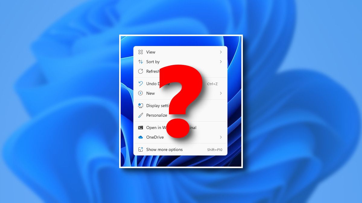 The Windows 11 Right-Click Context Menu with a Question Mark