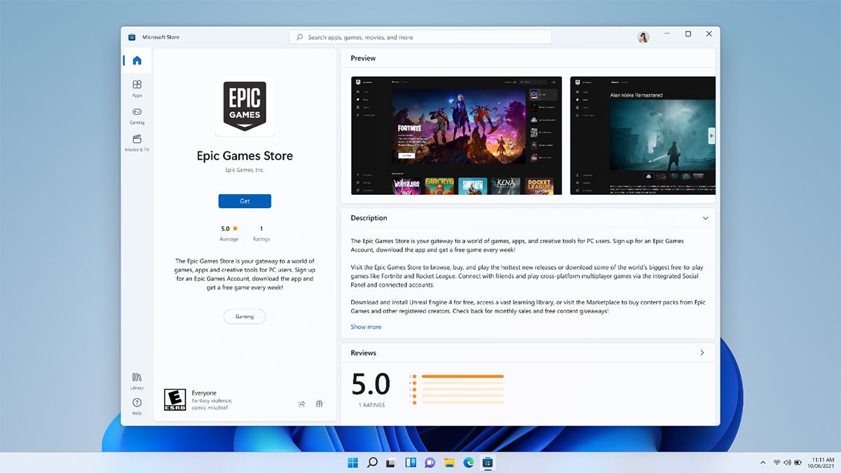 Epic Games on Microsoft Store