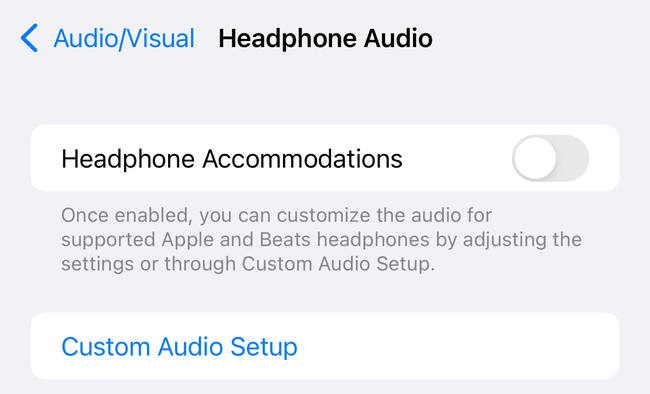 Headphone Accomodations in Accessibility settings
