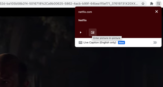 Picture in Picture from Media Control in Chrome on macOS