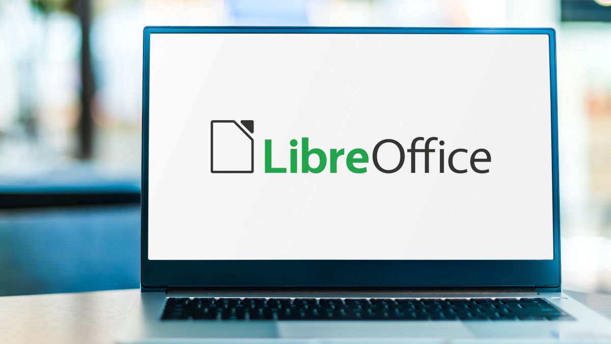 Laptop screen showing the LibreOffice logo