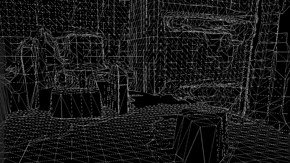 LiDAR Wireframe via Polycam