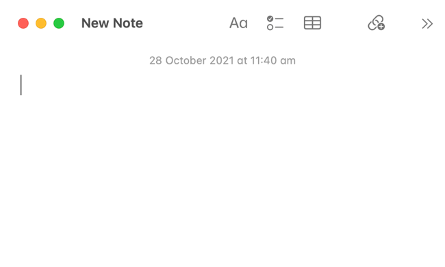 New Quick Note in macOS Monterey